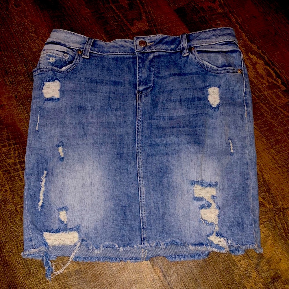 Cute ripped Jean skirt worn only 3 times